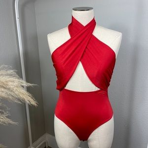 Wrap Bust Halter Bodysuit